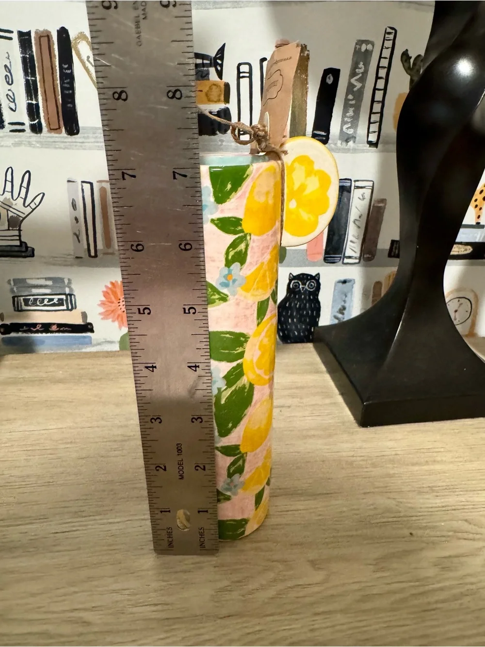 Mud Pie Squeeze The Day Lemon Pattern Tall Vase - New